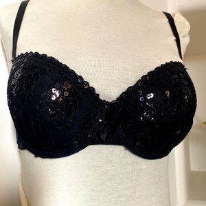 Black sequin bra